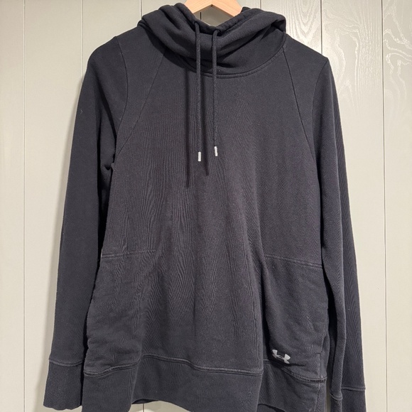 UNDER ARMOUR Women’s Black Hoodie Open Back High Neck- Size M - Picture 1 of 6